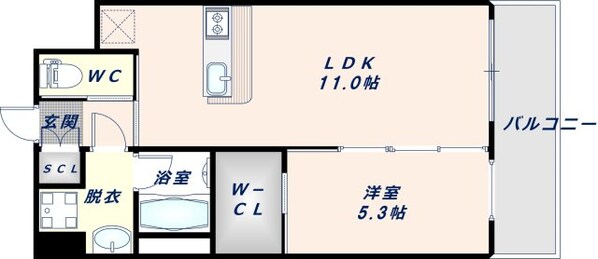 プレジオ八戸ノ里の物件間取画像